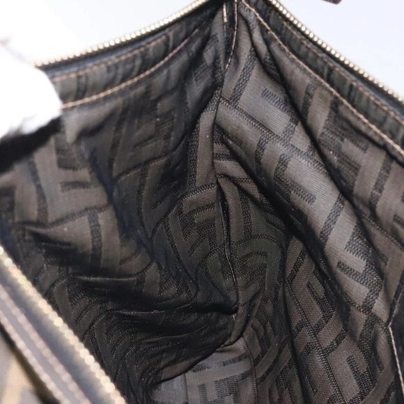 FENDI Zucca Canvas Pouch Black Brown Auth ep9276 - Picture 11 of 15